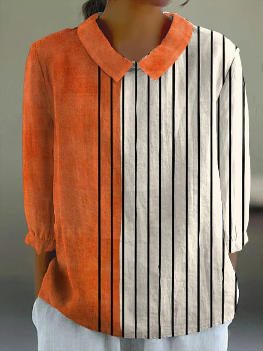 Nissy | Abstract Cotton-Linen Shirt