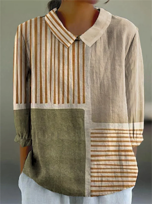 Iveline | Abstract Cotton-Linen Shirt