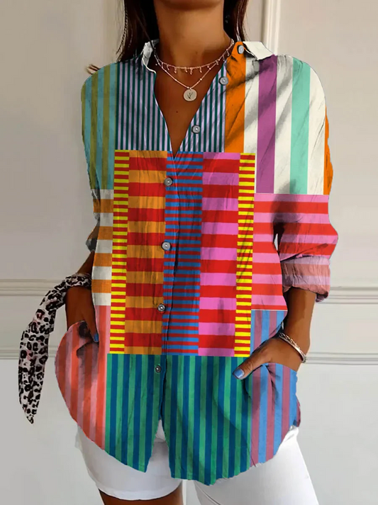 Starley | Abstract Cotton-Linen Shirt